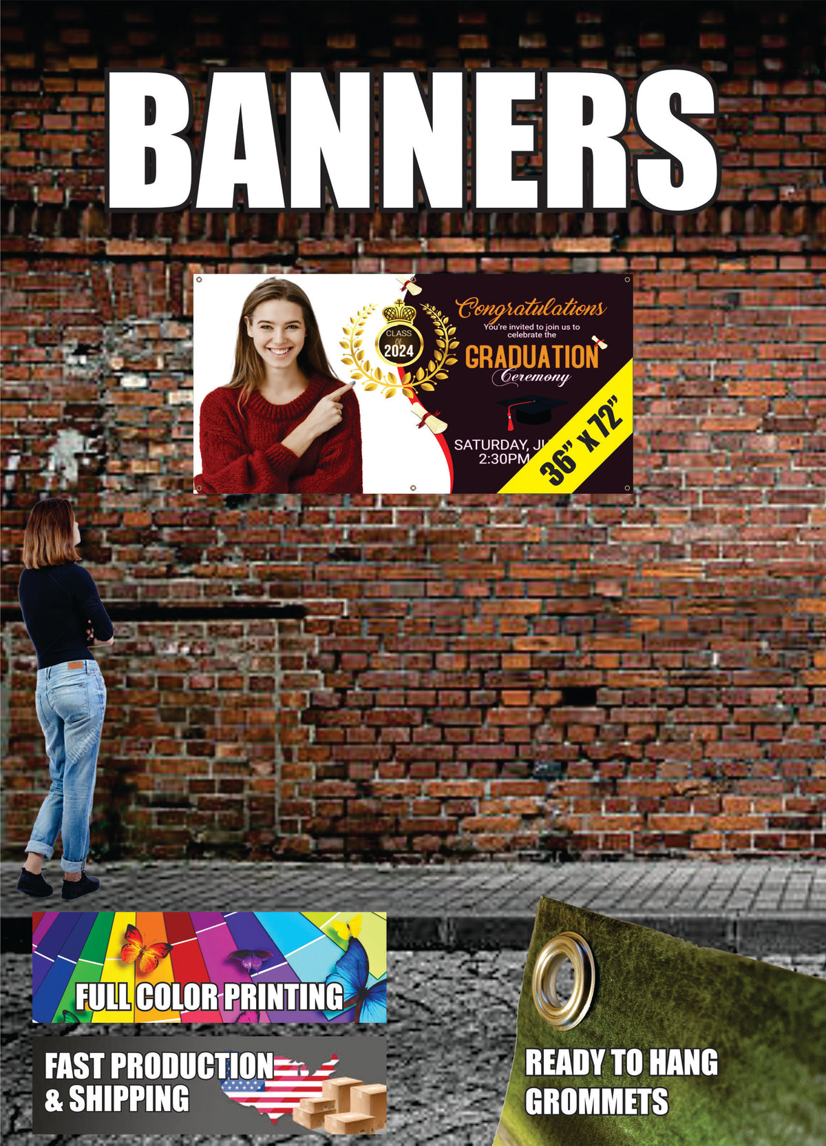 3 × 6 ft Custom Vinyl Banner