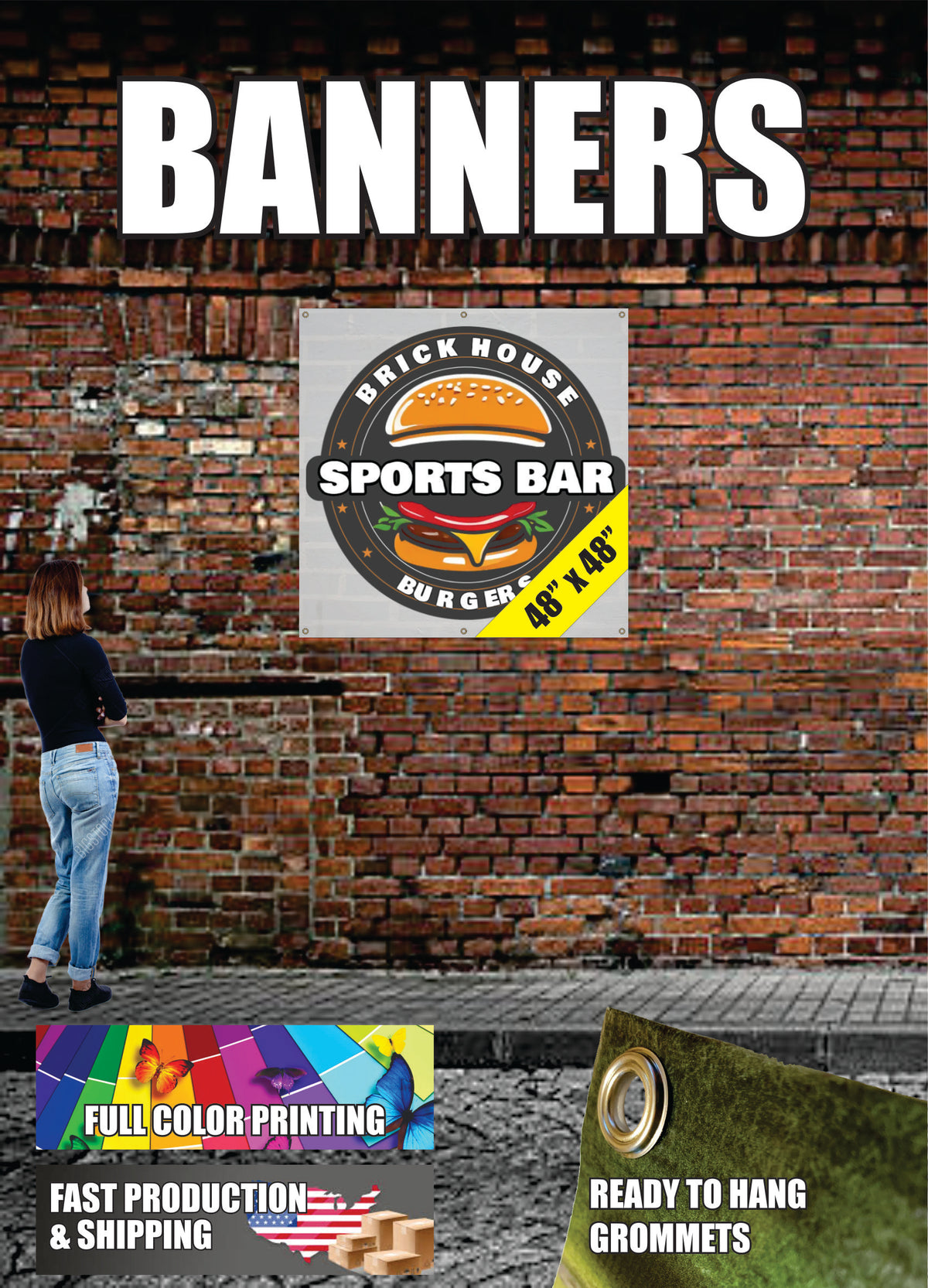 4 × 4 ft Custom Vinyl Banner