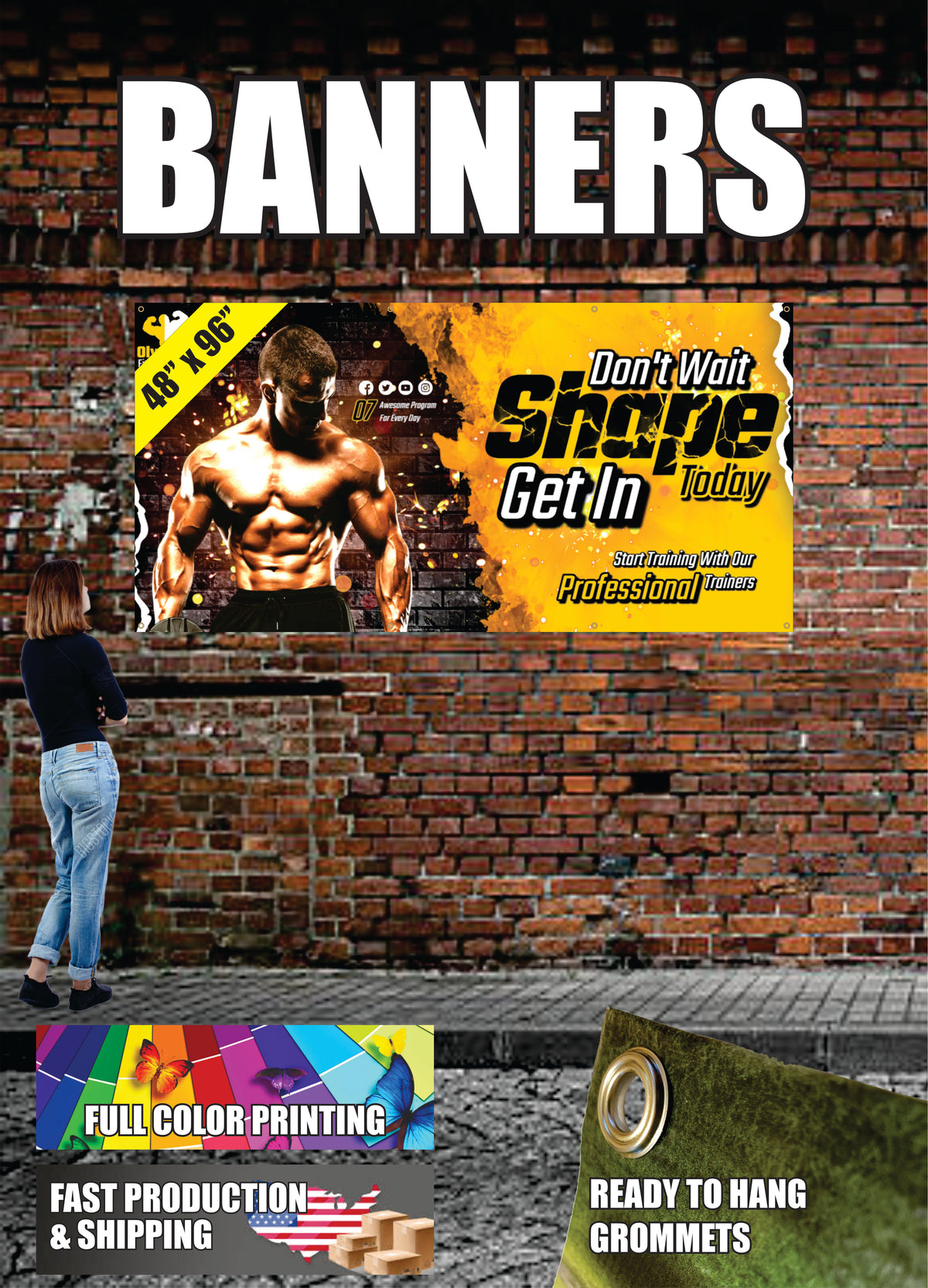 4 × 8 ft Custom Vinyl Banner